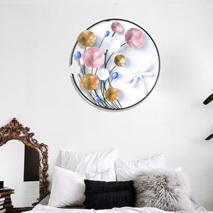 Sculpture murale en métal en forme de feuille de lotus ronde, décoration murale suspendue pour salon, chambre à coucher, salle à manger, couloir - Product Image 4