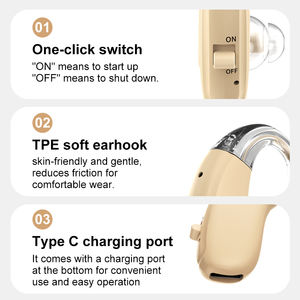 Audífono Recargable BTE Exclusivo para Personas Mayores, Adultos y Niños, Amplificador de Sonido de Alta Claridad, Soporte Auditivo, Ajuste Cómodo - Product Image 2