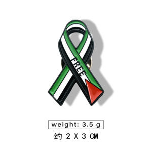 Le nouveau métal chaud artisanat drapeau épingles badge en gros personnalisé coeur pays <span class=keywords><strong>liberté</strong></span> revers émail doux broche libre Palestine avec sac - Product Image 2