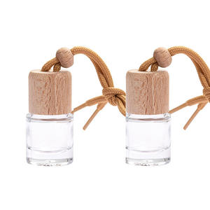 Botella de Vidrio Transparente Redonda de 5ml 8ml para Difusor de Perfume y Ambientador de Coche con Tapa de Madera - Product Image 3