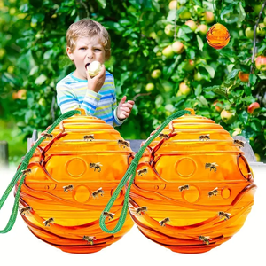 Trampas de Plástico para Avispas y Abejas, Atrapa Insectos Colgante para Exteriores, Disuasivo, No Tóxico, Reutilizable, para Avispones y Avispones Amarillos, Paquete de 2 - Product Image 2