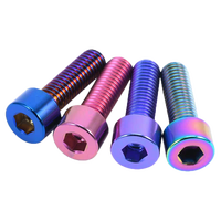Vis en titane pour scooter électrique, à tête hexagonale, en alliage de titane TC4, revêtement couleur arc-en-ciel, tailles M4 à M8 pour la coque de la carrosserie
