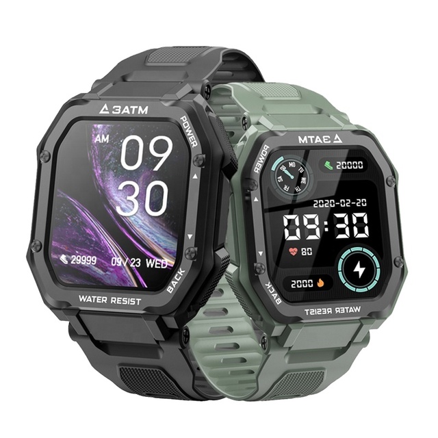 Factory Selling C16 Smart Watch 3ATM Waterproof Sport Watch Men Fitness Wristband Rugged Outdoor Swim Diving Smart Watch