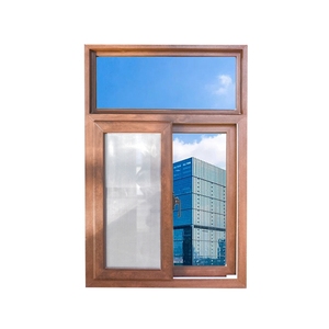 Phong cách mới tùy chỉnh kích thước bằng gỗ màu sắc văn phòng nhà cách âm <span class=keywords><strong>uPVC</strong></span> cửa sổ trượt - Product Image 1