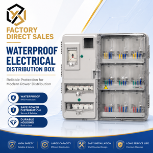 Boîtier de compteur électrique extérieur multi-portes avec protection en acier inoxydable et ABS - Product Image 1