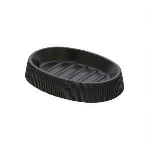 Jabonera Beige 12.5 X 9 X H2.4 Cm Diseño Acanalado Para Uso en Baño - Product Image 3