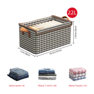 Hộp lưu trữ có thể gập lại với nắp trong suốt với khung kim loại-tổ chức quần áo chống bụi cho tủ quần áo, quần & Lưu trữ tại nhà - Product Image 6