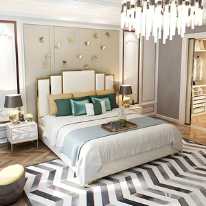 Conjunto de muebles de dormitorio de Hotel, Set de lujo moderno, <span class=keywords><strong>armario</strong></span> de dormitorio, <span class=keywords><strong>cama</strong></span> doble, mesita de noche - Product Image 2