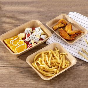 Bán Sỉ Khay Đựng Thức Ăn Bằng Giấy Kraft Xúc Xích Giấy In Theo Yêu Cầu Đĩa Giấy Vuông Dùng Một Lần Hình Nón Khoai Tây Chiên - Product Image 2