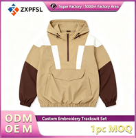 Blouson Anorak Coupe-Vent à Capuche Demi-Zip en Nylon avec Blocs de Couleurs et Logo Personnalisé pour Hommes – Vêtement d'Extérieur Décontracté – Vente en Gros
