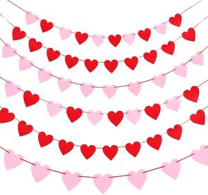 Coeur cheveux feutre bannière fête suspendu drapeau pêche mariage fiançailles rouge rose Latte 2024 décor ensemble fournitures <span class=keywords><strong>Saint</strong></span> <span class=keywords><strong>valentin</strong></span> - Product Image 5