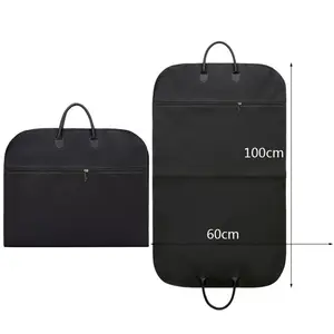 Customized Wholesale Non Woven Suit Garment Bag 600d Oxford Fabric Suit Garment Bag Black Zip Suit Garment Bag Wholesale