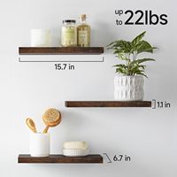Étagères murales flottantes marron rustique pour salle de bain Room-22lb habitable Capacité 3 Rangement robuste-Bois rustique de ferme pour toilette