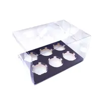 6 caixas transparentes da inserção da cápsula do muffin cupcake com inserções