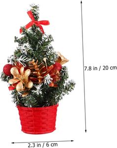 Manufacturer Custom Indoor 20cm Desktop Tiny New Design Beautiful Artificial Plastic Christmas <b>Tree</b> with Bow Ornament - Product Image 2