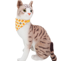 Collier bandana triangulaire en PU imprimé pour chat et chien, bavoir anti-bave réglable XS-L pour chats et petits chiens