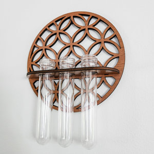 <span class=keywords><strong>Vase</strong></span> de rangement rond en <span class=keywords><strong>bois</strong></span> massif, <span class=keywords><strong>vase</strong></span> suspendu en tube à essai en <span class=keywords><strong>bois</strong></span>, décoration murale simple pour la maison et la chambre - Product Image 4
