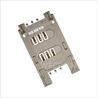 Connecteur de carte SIM à charnière WECONN WL-SIM521-06-NA1 6PIN+0 H=2.50mm, résistant aux hautes températures, personnalisable, connecteur de carte TF