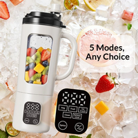 Mixeur sans fil multifonction portable, rechargeable par USB, avec poignée, pour les voyages et le fitness en extérieur
