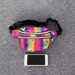 Nouveau holographique <span class=keywords><strong>banane</strong></span> hanche Bum Zip taille sacs femmes ceinture <span class=keywords><strong>sac</strong></span> pour filles Fanny Pack hologramme taille <span class=keywords><strong>sac</strong></span> Laser PU plage voyage - Product Image 3