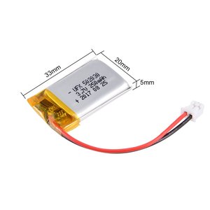 סוללת ליתיום פולימר בהתאמה אישית 502030 250 מיליאמפר/שעה 3.7 וולט, תאי ליתיום יון, סוללות נטענות, סוללות ליפו - Product Image 4