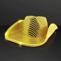 Customization Disco Ball Festival Glitter lucente luce lustrini Led Cowboy cappello al buio con luce per gli uomini adulti