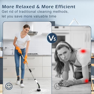Electric Spin Scrubber <b>Scrub</b> Cleaning <b>Brush</b> Chargeable Cordless <b>Power</b> Scrubber With Extension Handle Adaptive <b>Brush</b> - Product Image 2