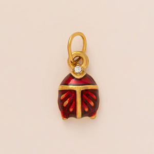 D448 Elegante <span class=keywords><strong>Ciondolo</strong></span> in Acciaio Inox a Forma di <span class=keywords><strong>Coccinella</strong></span>, Fungo, Fiore, Ciliegia, Accessorio Smaltato per Creazione di Gioielli da Donna - Product Image 6