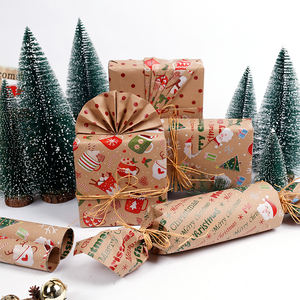 Wholesale 80g Double-Sided Kraft Print <b>Christmas</b> Custom 43cm X 10m <b>Roll</b> <b>Wrapping</b> <b>Paper</b> for Packaging - Product Image 6