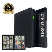Vente en gros d'albums de cartes à collectionner personnalisés à 9 pochettes avec fermeture éclair, en cuir PU, avec pages amovibles pour la collection de cartes de jeux TCG