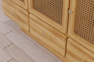 Gabinete Rene de teca maciza, muebles naturales para el hogar con acento de ratán para dormitorio, sala de estar, Hotel, apartamento, hogar, Bar, para supermercado - Product Image 4