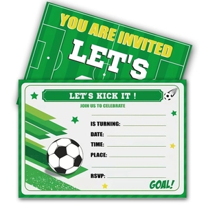 Invitations de fête sur le thème du football avec enveloppes, cartes d'<span class=keywords><strong>invitation</strong></span> sur le thème du sport pour fournitures de fête d'<span class=keywords><strong>anniversaire</strong></span>, décorations pour le jour du match de football - Product Image 4