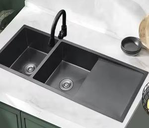 Nouveau noir multifonction cuisine évier usine vente en acier inoxydable évier bassin <span class=keywords><strong>professionnel</strong></span> intégré évier de cuisine - Product Image 1