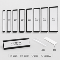 Porte-étiquettes magnétique en PVC transparent profil C pour tiroirs de classement de bureau en acier, facile à utiliser, remplacement en quelques secondes