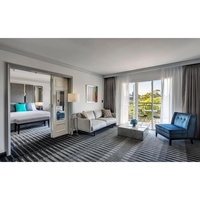 Lit et table de chevet en métal sur mesure haut de gamme cinq étoiles, mobilier de chambre à coucher moderne pour appartement et hôtel de luxe