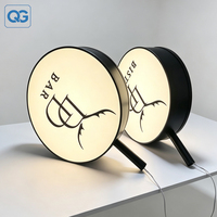 Boîte lumineuse LED ronde double face suspendue, impression UV personnalisée, boîte lumineuse en acrylique, enseigne publicitaire pour café, boutique, devanture de magasin