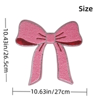 Vente en gros 11 pouces rose grand nœud patch brodé de paillettes avec logo personnalisé patchs de paillettes thermocollantes pour vêtements