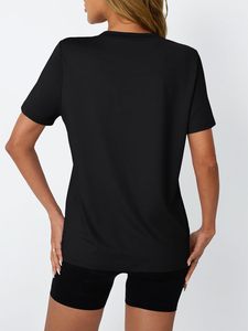 Tops de entrenamiento para mujer, camisetas de gimnasio de manga corta, camisetas de Yoga atléticas de verano, ropa informal holgada 2025 - Product Image 3