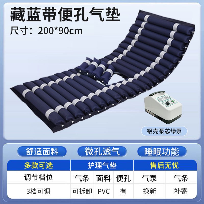Aluminum-cased large pump with dark blue belt, vent, and air cushion