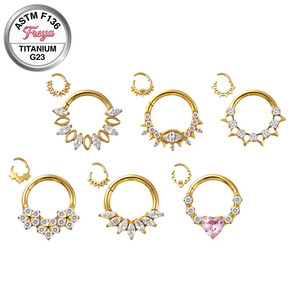Anillos de Nariz Personalizados Freya para Mujer, Titanio G23, Zirconia, Aretes Daith Rook Sung para Mujer, Anillos de <span class=keywords><strong>Aro</strong></span>, Joyería para Piercing Corporal - Product Image 2