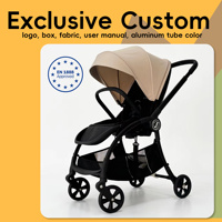 Poussette bébé certifiée Land Leopard OEM de luxe 3-en-1, cadre en alliage d'aluminium et plastique, légère, portable, 4 roues, bidirectionnelle