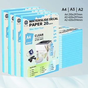 Lj màu xanh ủng hộ rõ ràng trượt nước chuyển Decal có thể in laser trượt nước Sticker giấy tờ A4 (210*297mm) cho hàng thủ công - Product Image 3