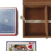 Coffrets de cartes de poker en cuir PU de luxe personnalisés, double jeu, boîte de rangement cadeau, vente en gros