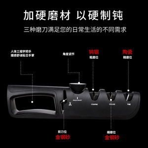 เครื่องลับมีดอเนกประสงค์ 4-in-1 แบบพกพา สำหรับใช้งานกลางแจ้ง  วัสดุทังสเตนคาร์ไบด์เซรามิก ลับคมเร็ว - Product Image 2
