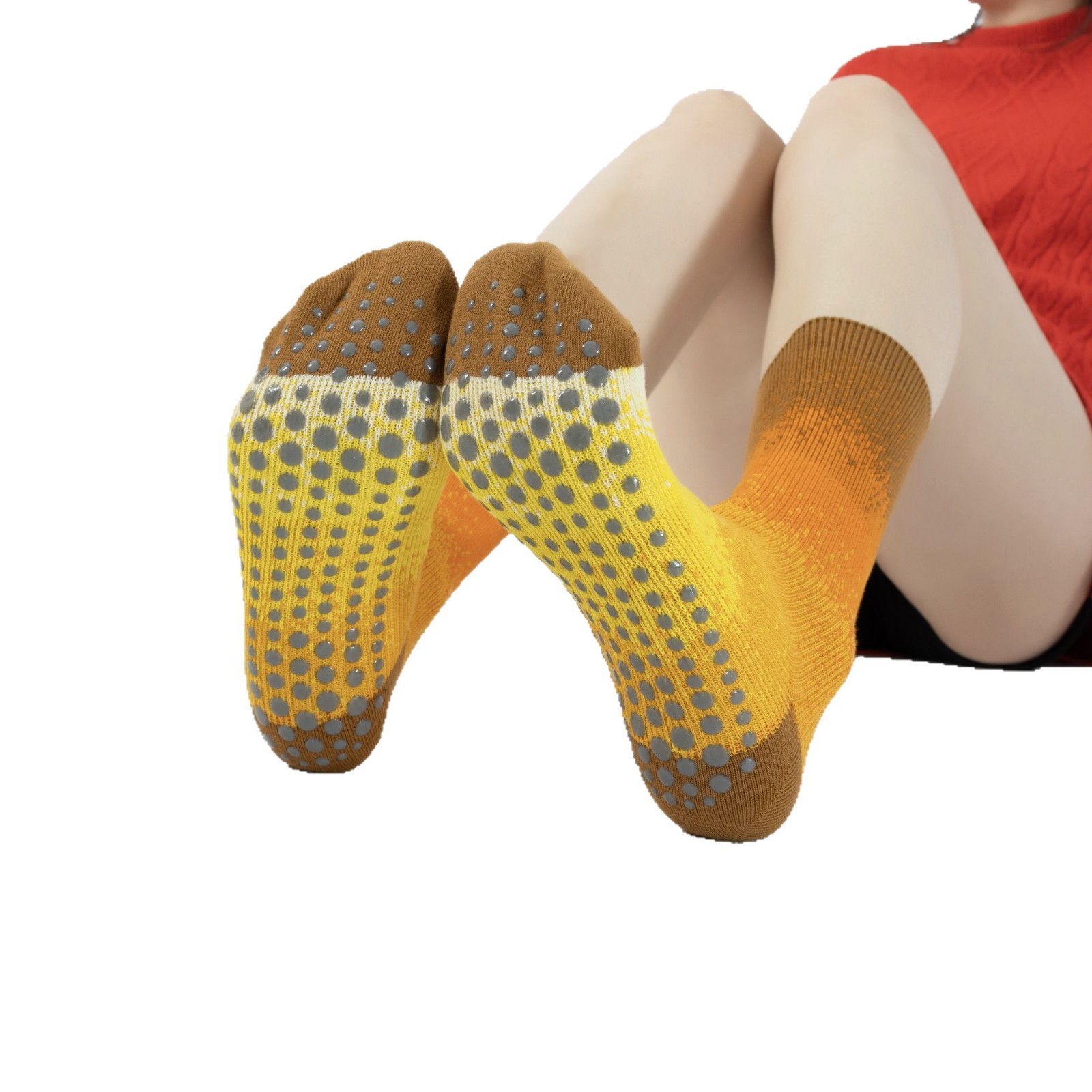 Yoga Pilates Socks With Grips For Women Non Slip Colorful