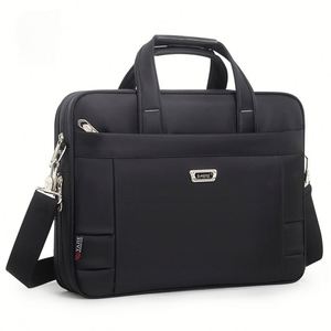 Custom Logo Men's High Quality Canvas Nylon Portable Waterproof Business Style Laptop Bag Document Protection for Office School - Product Image 1