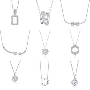 Wholesale Certified Luxury Romantic <b>Solid</b> 925 Sterling <b>Silver</b> Zircon Sunflow Women's Charm Pendant <b>Necklace</b> Colored Birthstone - Product Image 1