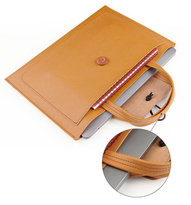 Bolso para <span class=keywords><strong>ordenador</strong></span> portátil de cuero PU de moda para hombre y <span class=keywords><strong>mujer</strong></span> con logotipo personalizable, bolso portátil de oficina con mangas al por mayor, maletín - Product Image 3
