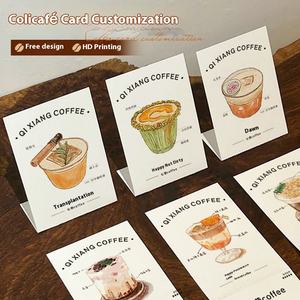 Personalizzabile ad alto livello carta Latte chicco di caffè piccolo Design creativo bidimensionale codice di carta stampa in cartone - Product Image 2