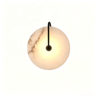 Applique murale vintage en laiton avec abat-jour rond en verre, douille E27, AC 220V, 90 Lm/W, éclairage hôtelier